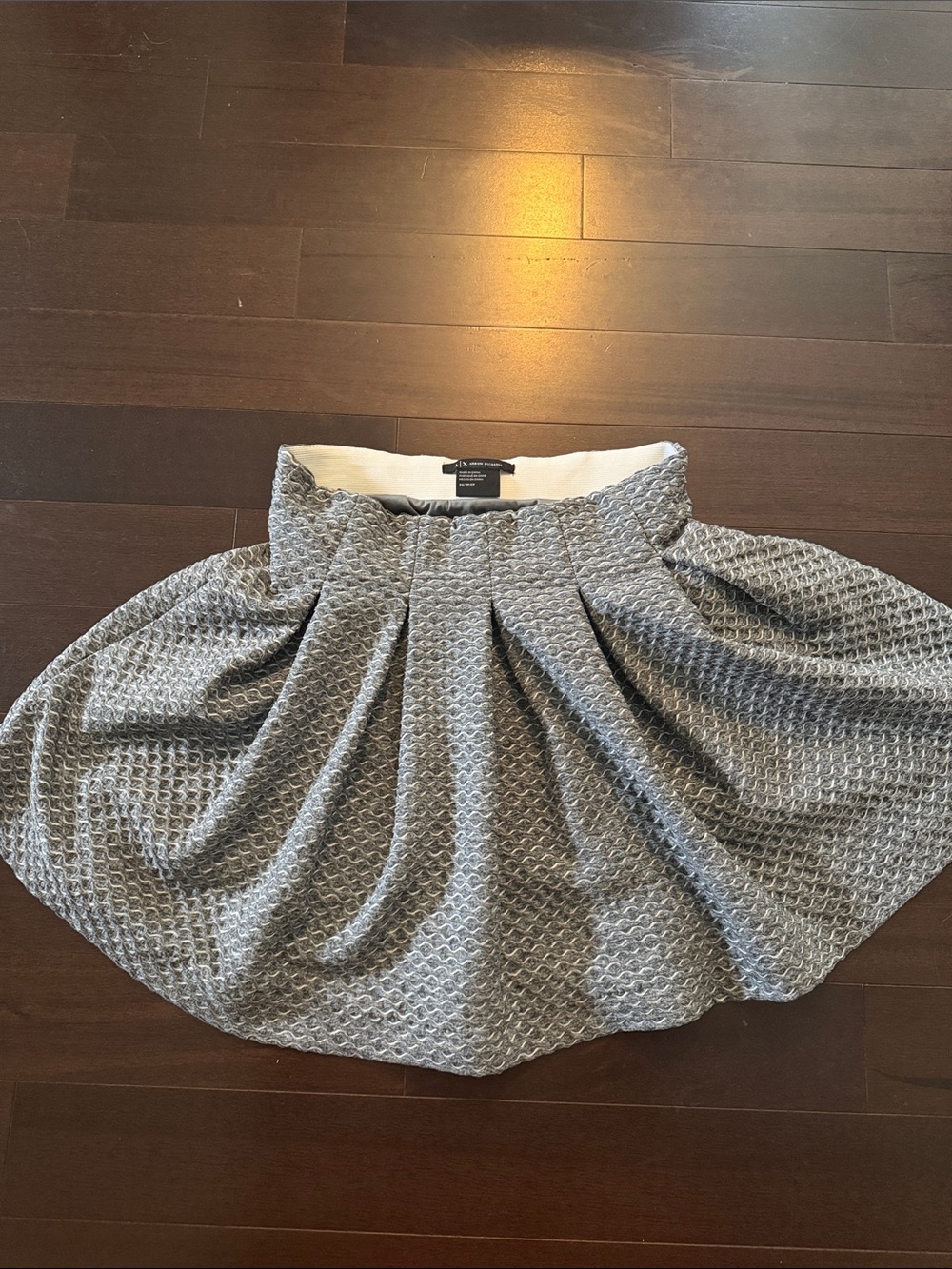 Armani Exchange Gray Textured Circle Skirt